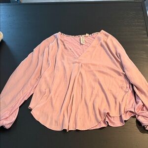 Dolan Light Pink V-Neck Blouse